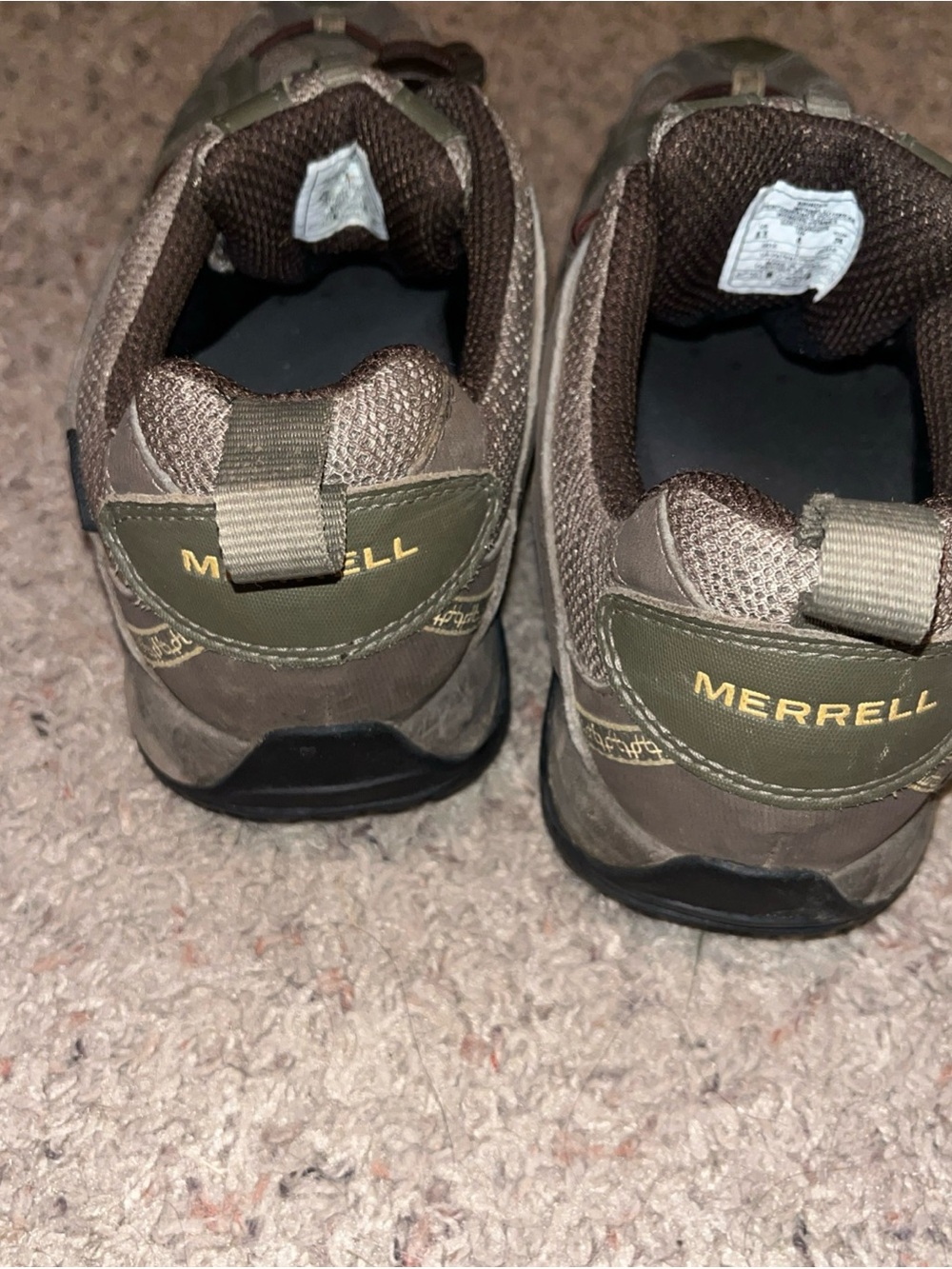 Merrell Olive and Brown Women's Trail Sneakers